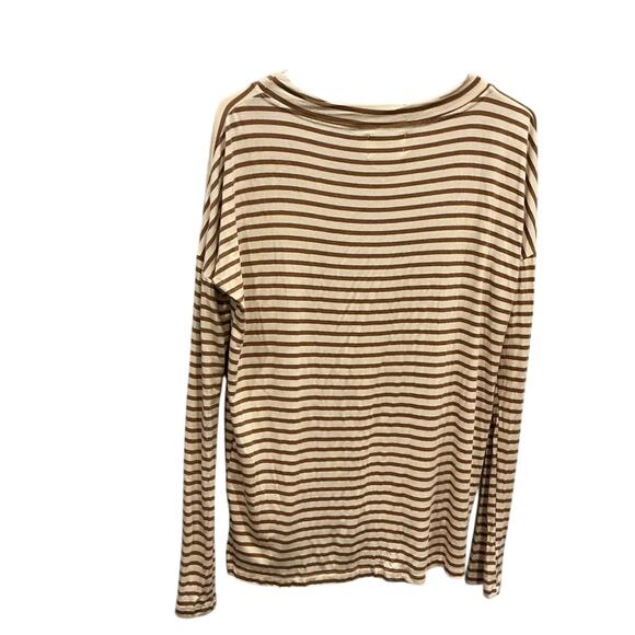 Maison Du Soir Edith Top Size Small Cream Striped Sleepwear Sleep Pajama Top - Picture 5 of 9